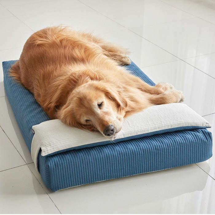 ※予約販売【BARBICHON】Allergy care topper mat（Navy）L size Big Dog【Pillow Set】