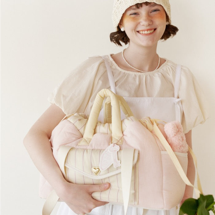 ※予約販売【seoru】Letter bag set（almond pink）