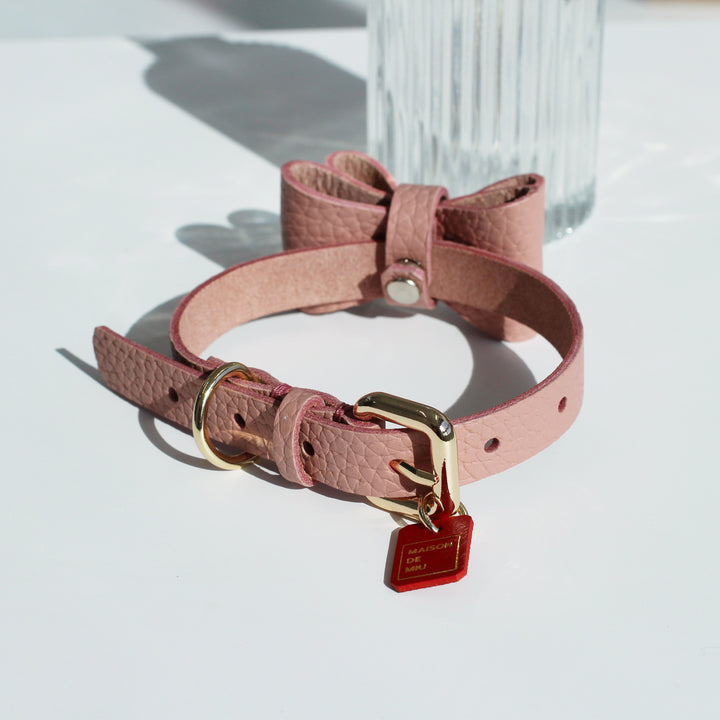 ※予約販売【maison de miu】Soft Ribbon Collar  (Rose Pink)