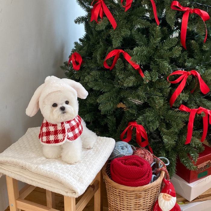 即納【Hi Yeboo】Christmas Collection- Tweed Bunny Cape