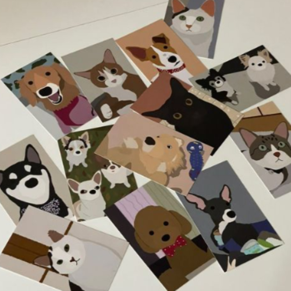 ※予約販売　2匹【fet.studio × URBAN DOG TOKYO】postcard clear Iphone case（2匹）
