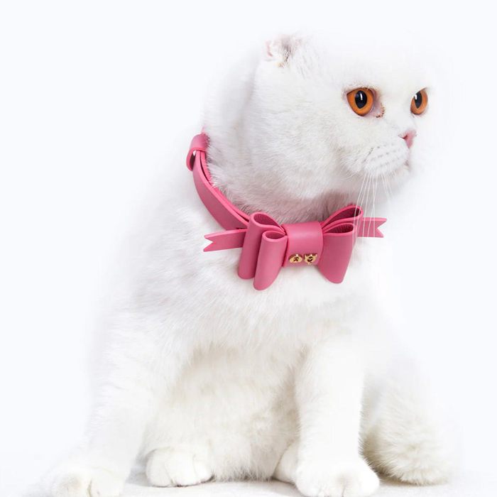 ※予約販売【MOSHIQA】Paris Collection Metapink Bow Cat Collar