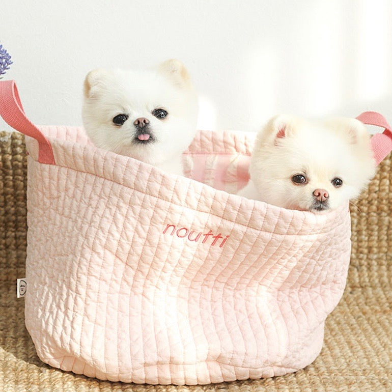 ※予約販売【noutti】Cozy check toy basket（ピンク）