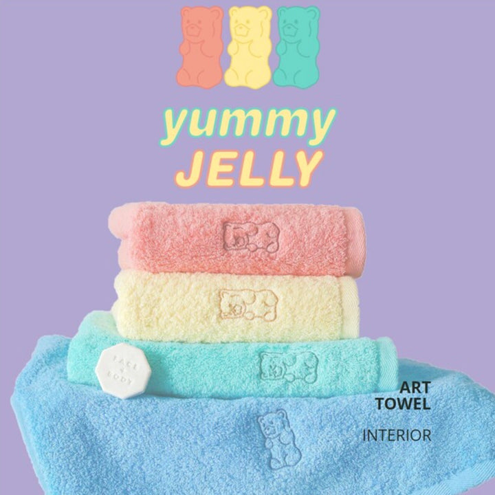 ※予約販売【BM WORLD】Jelly Bear プレミアムホテルタオル4色SET