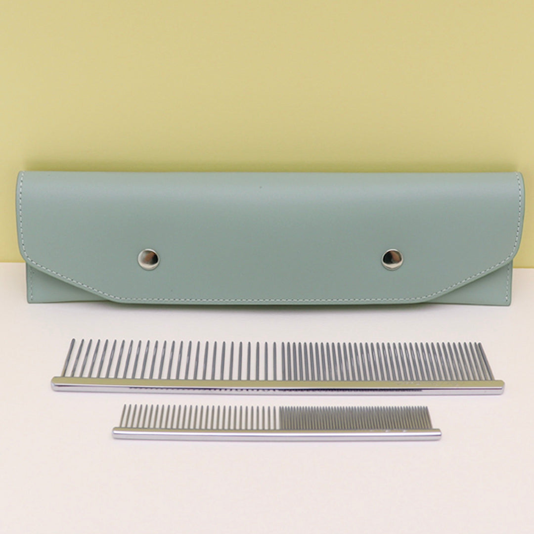 ※予約販売【Chiot】Leather Slicker Brush / Comb Case（Olive）