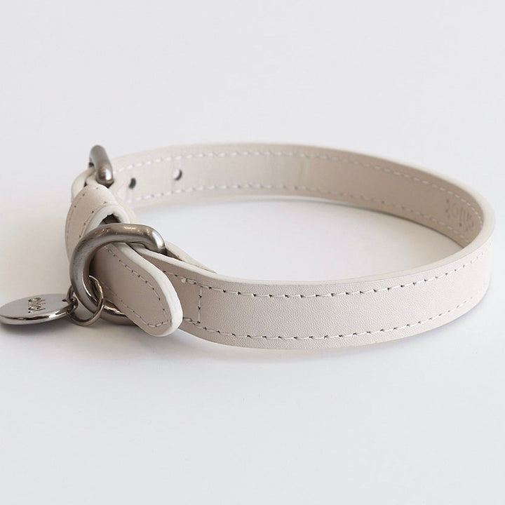 即納【Chiot】Premium Leather Collar（White）