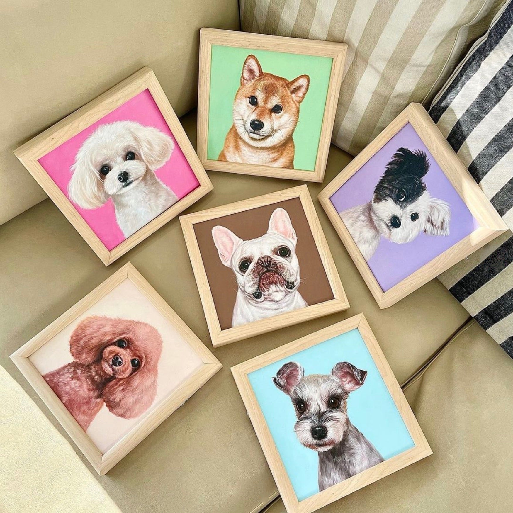 ※予約販売【draw pet】my pet 油絵絵画《上半身 or 顔》（1匹）