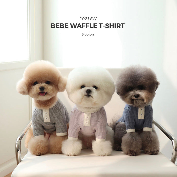 即納【Chiot】BEBE WAFFLE T-shirt（Blue）