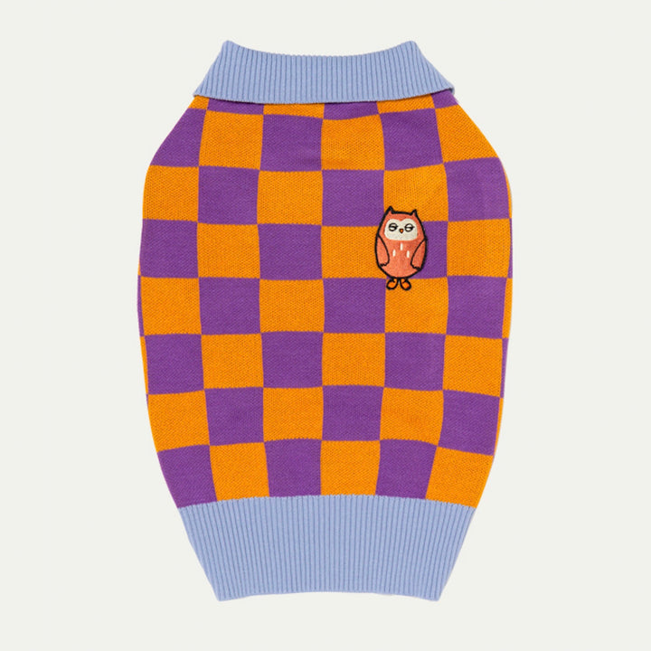 ※予約販売【andblank】Mystery Owl  Checkered knit