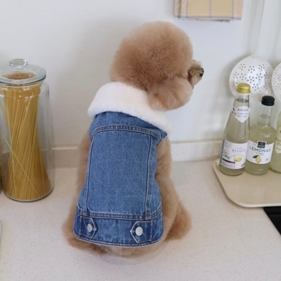 ※予約販売【Hi Yeboo】Denim Fur Vest（アイボリー）