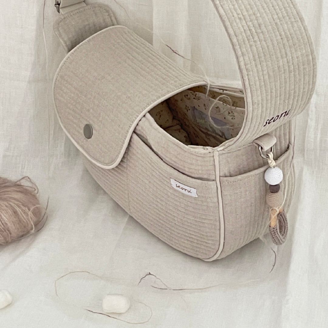 即納【seoru】herring bone pet bag （beige）※名前刺繍不可 ｜犬用バッグ