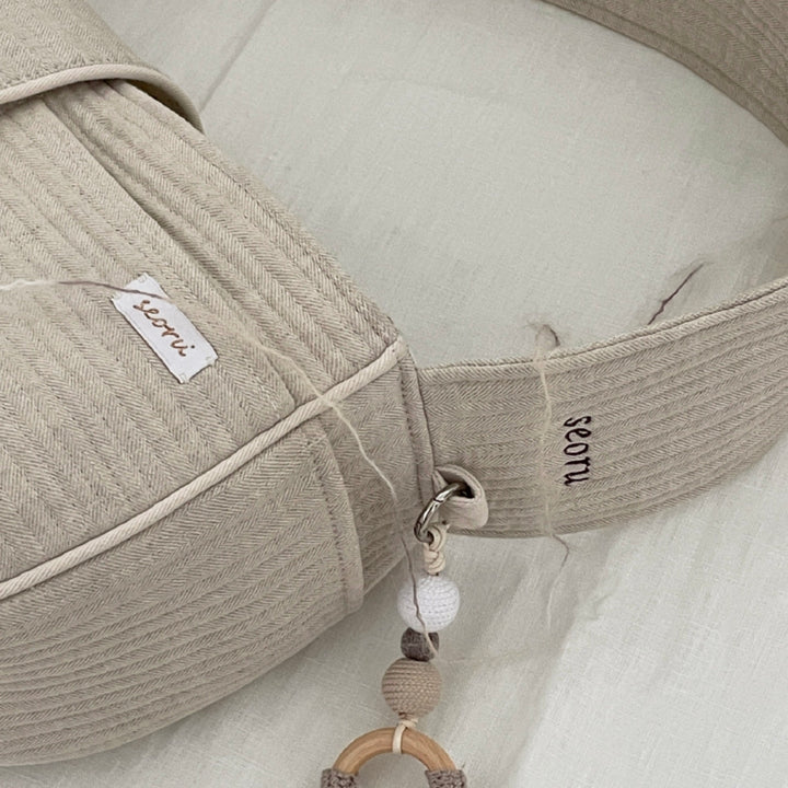 即納【seoru】herring bone pet bag （beige）※名前刺繍不可 ｜犬用バッグ