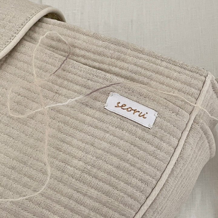 即納【seoru】herring bone pet bag （beige）※名前刺繍不可 ｜犬用バッグ