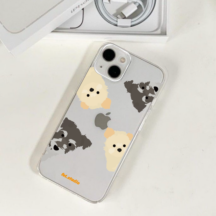 ※予約販売　2匹【fet.studio × URBAN DOG TOKYO】 Clear rascal Iphone case（2匹）
