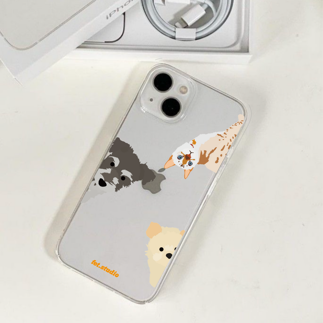 ※予約販売　3匹【fet.studio × URBAN DOG TOKYO】 Clear rascal Iphone case（3匹）