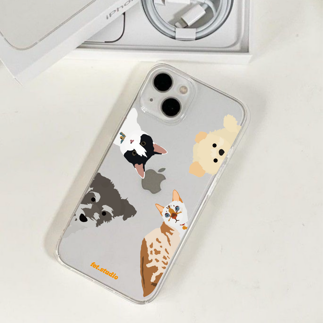 ※予約販売　4匹【fet.studio × URBAN DOG TOKYO】 Clear rascal Iphone case（4匹）