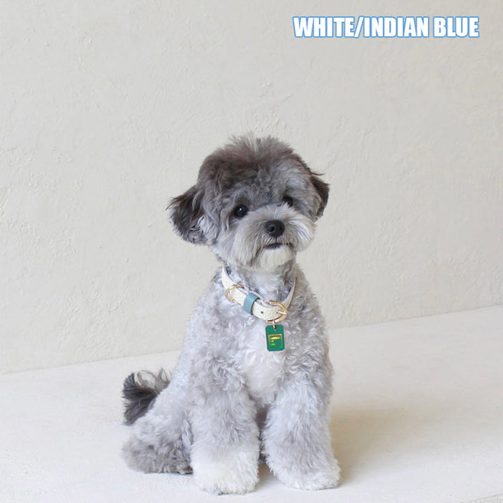 ※予約販売【maison de miu】Pet Collar (White / Indian Blue)