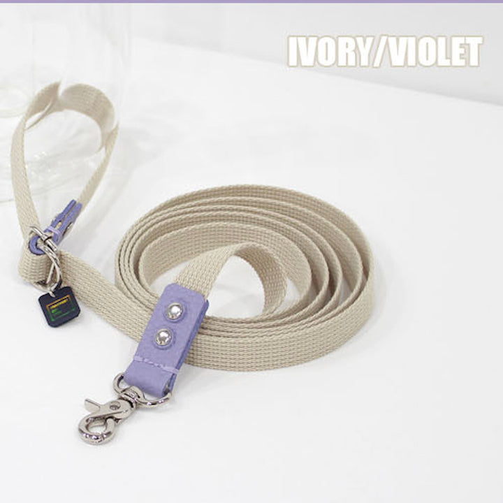 ※予約販売【maison de miu】Pet Color 4Way Lead (Ivory / Violet)