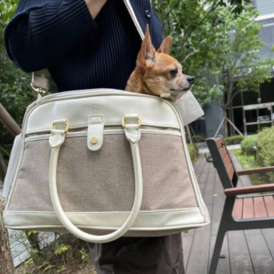 ※予約販売【KITCHMOOD】PREMIUM LINE dog camer bag（Beige）