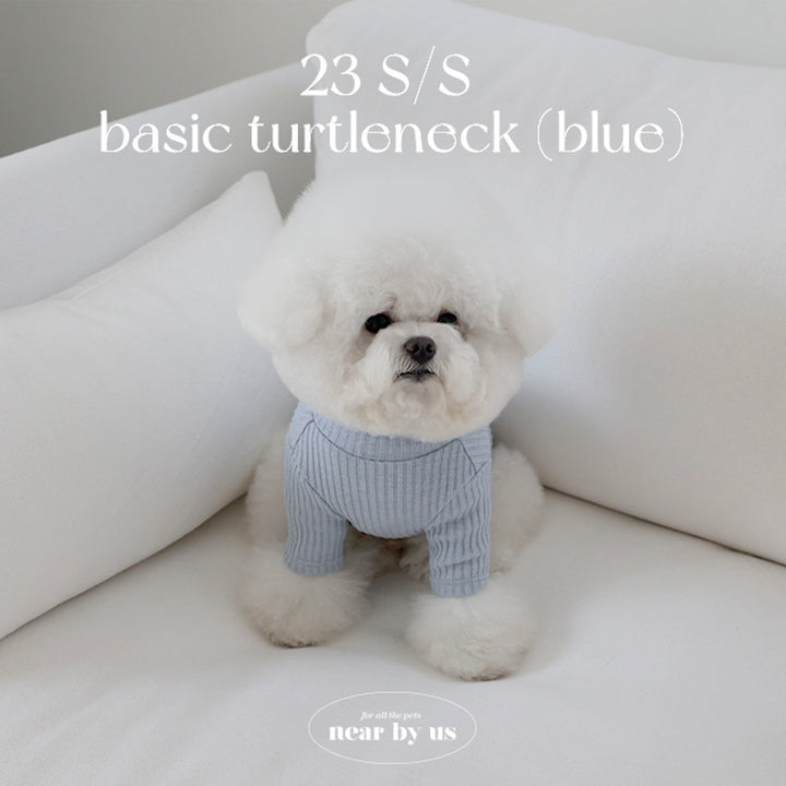 ※予約販売【near by us】basic turtleneck tops（Blue）