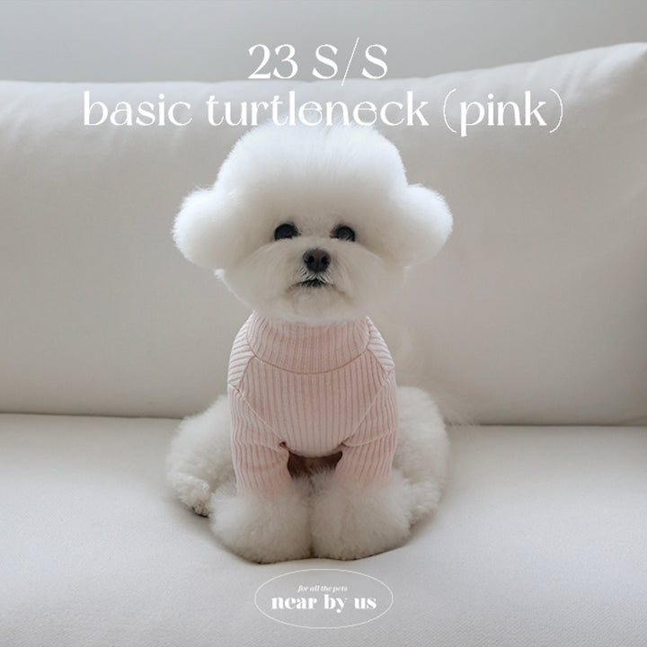 ※予約販売【near by us】basic turtleneck tops（Pink）