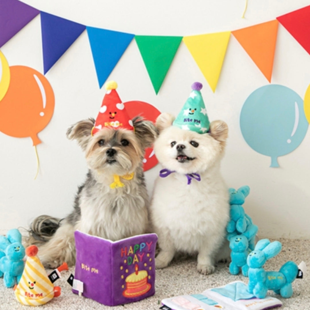 即納【BITE ME】Party Series happy bday card dog toy