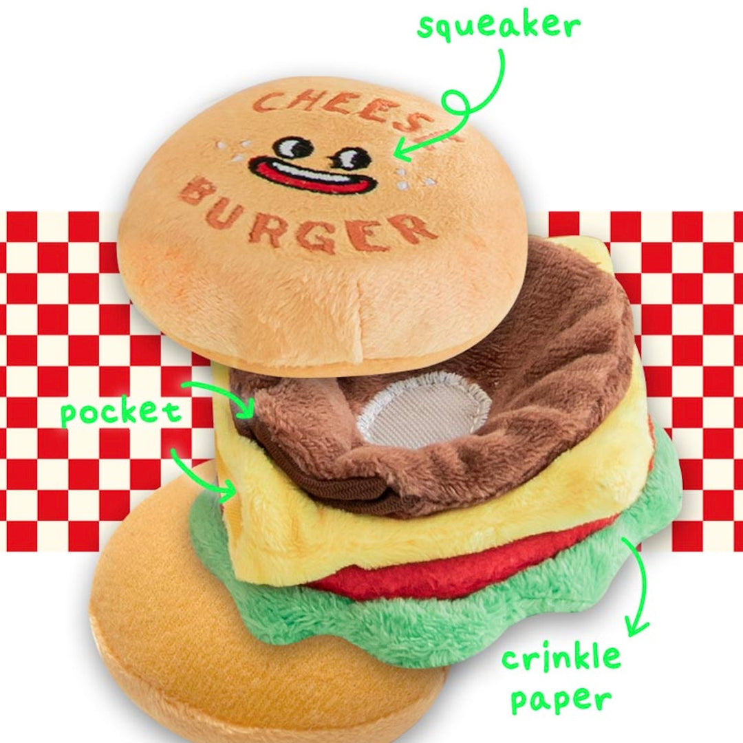 即納【BITE ME】Cheese Burger Nose-work Toy