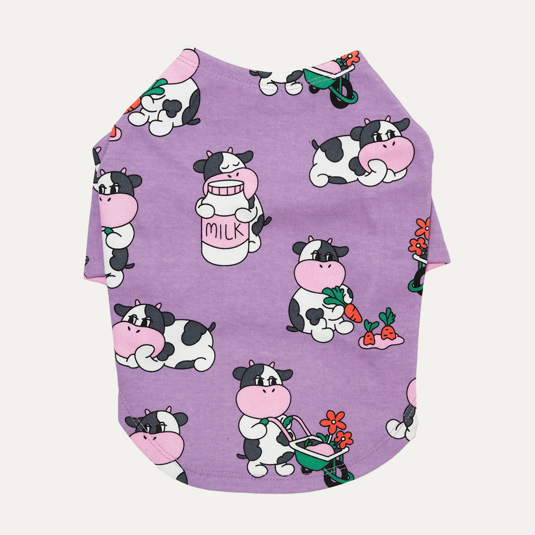 ※予約販売【andblank】milk cow T-shirt（Violet）