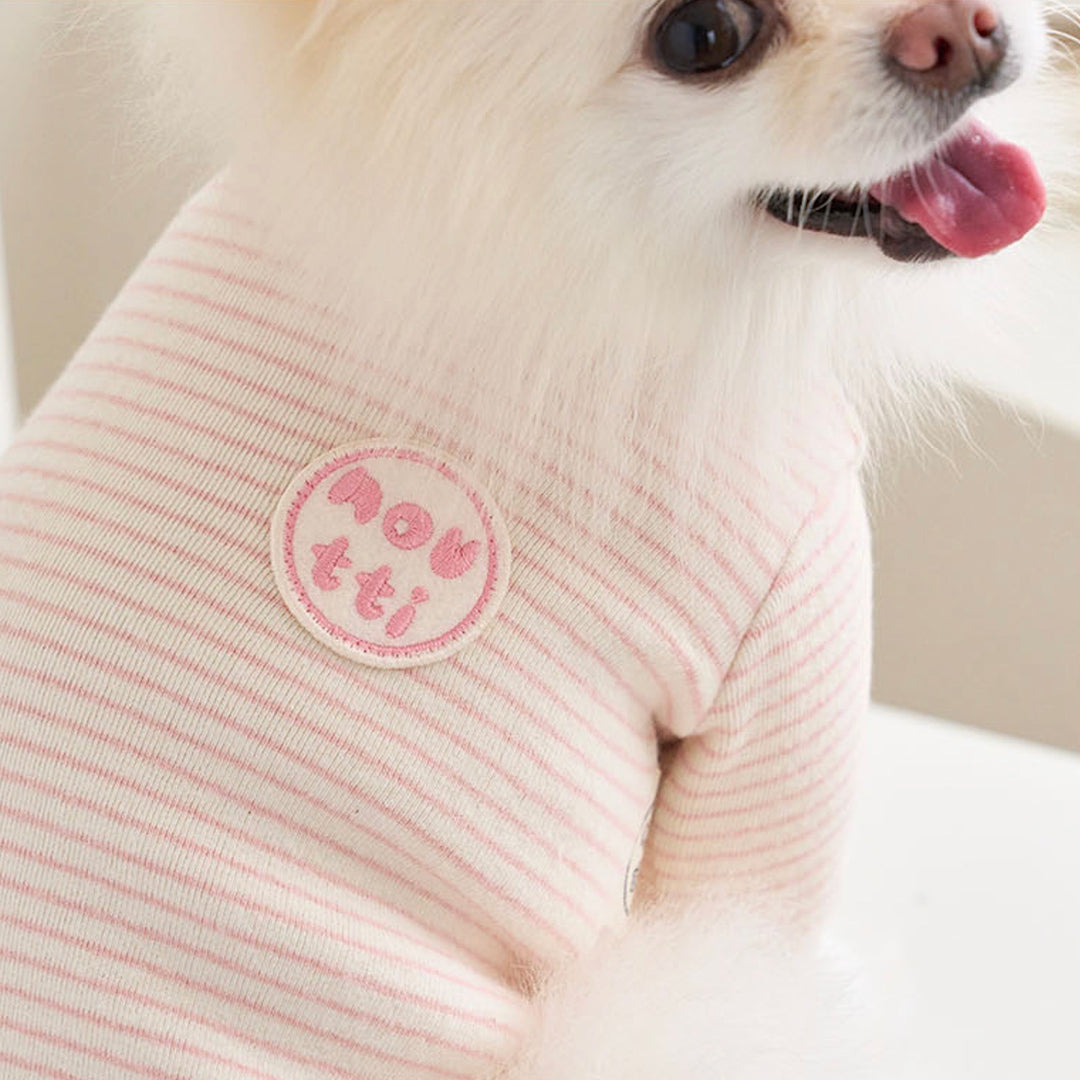 ※予約販売【noutti】Stripe Daily T-shirt（Pink）