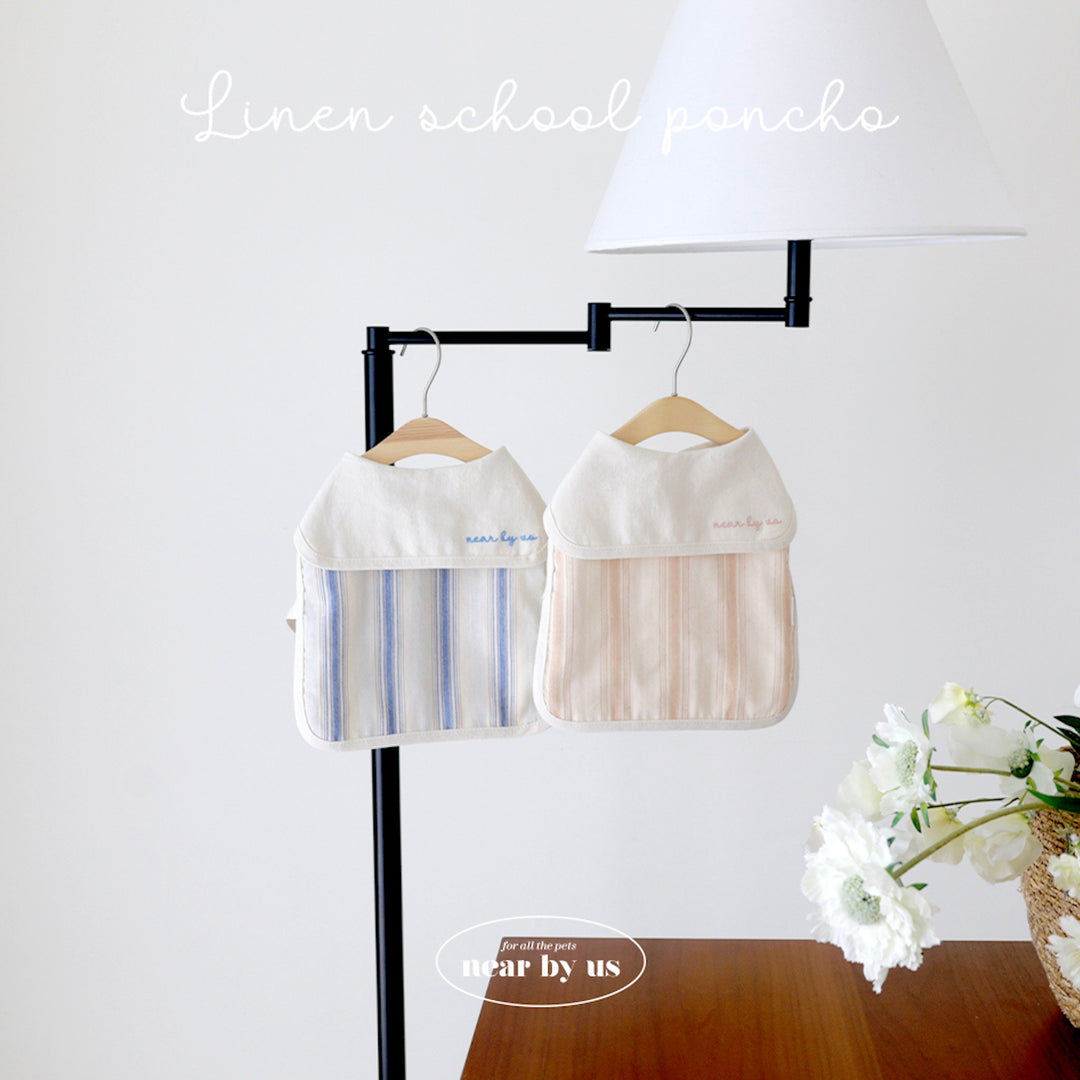 ※予約販売【near by us】Linen school poncho（Peach Beige）