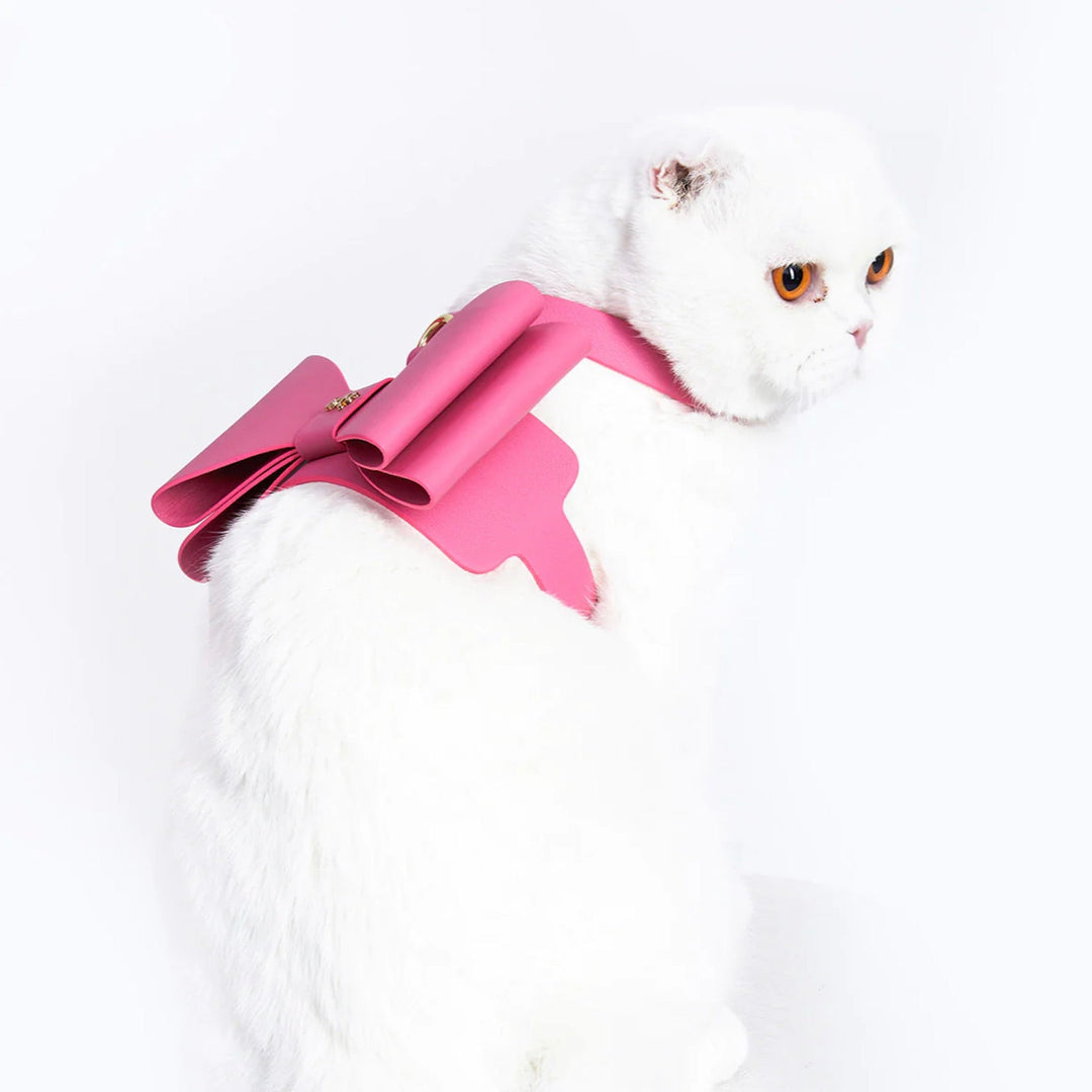 ※予約販売【MOSHIQA】Paris Collection Metapink Bow Cat Harness