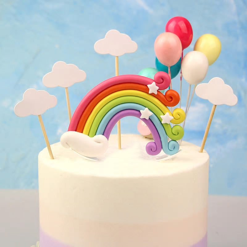 即納【LOVEMORE】CAKE DECO PICK RAINBOW