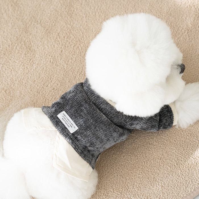 ※予約販売【noutti】Twinkle shirt collar knit（Charcoal）