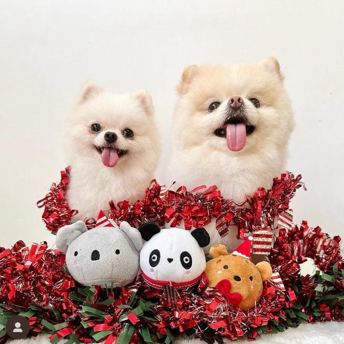 即納【Hey Cuzzies】Beary Christmas Mochi Dog Toy