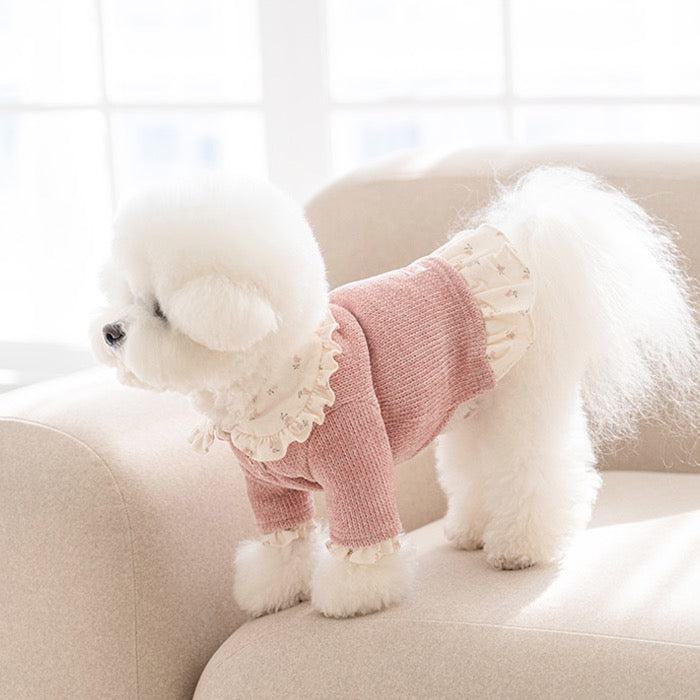 ※予約販売【noutti】Twinkle frill collar knit（Pink）