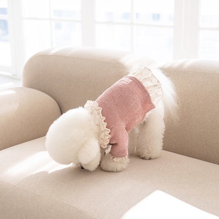※予約販売【noutti】Twinkle frill collar knit（Pink）