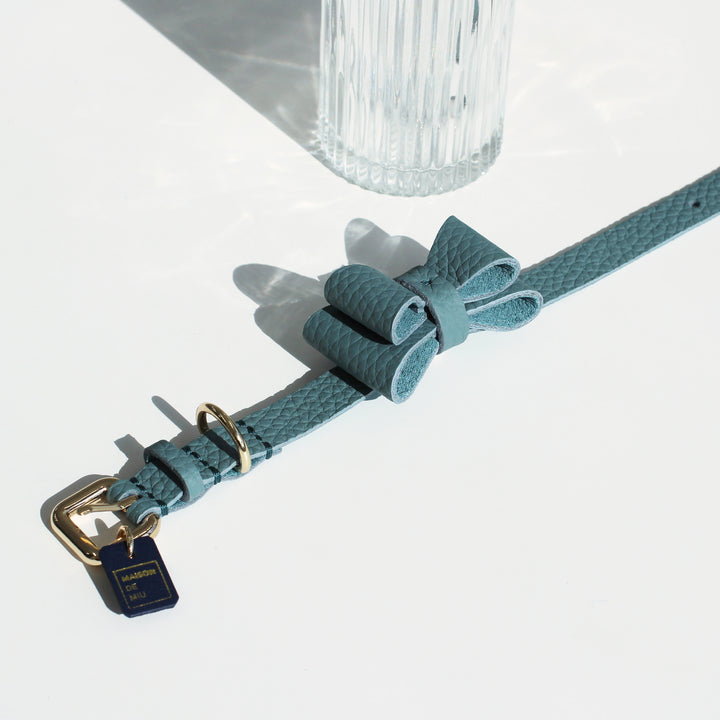 ※予約販売【maison de miu】Soft Ribbon Collar  (Indian Blue)