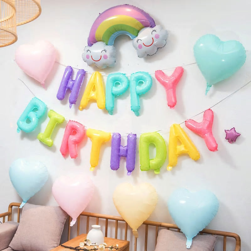 ※予約販売【LOVEMORE】Happy Birthday balloon（レインボー）