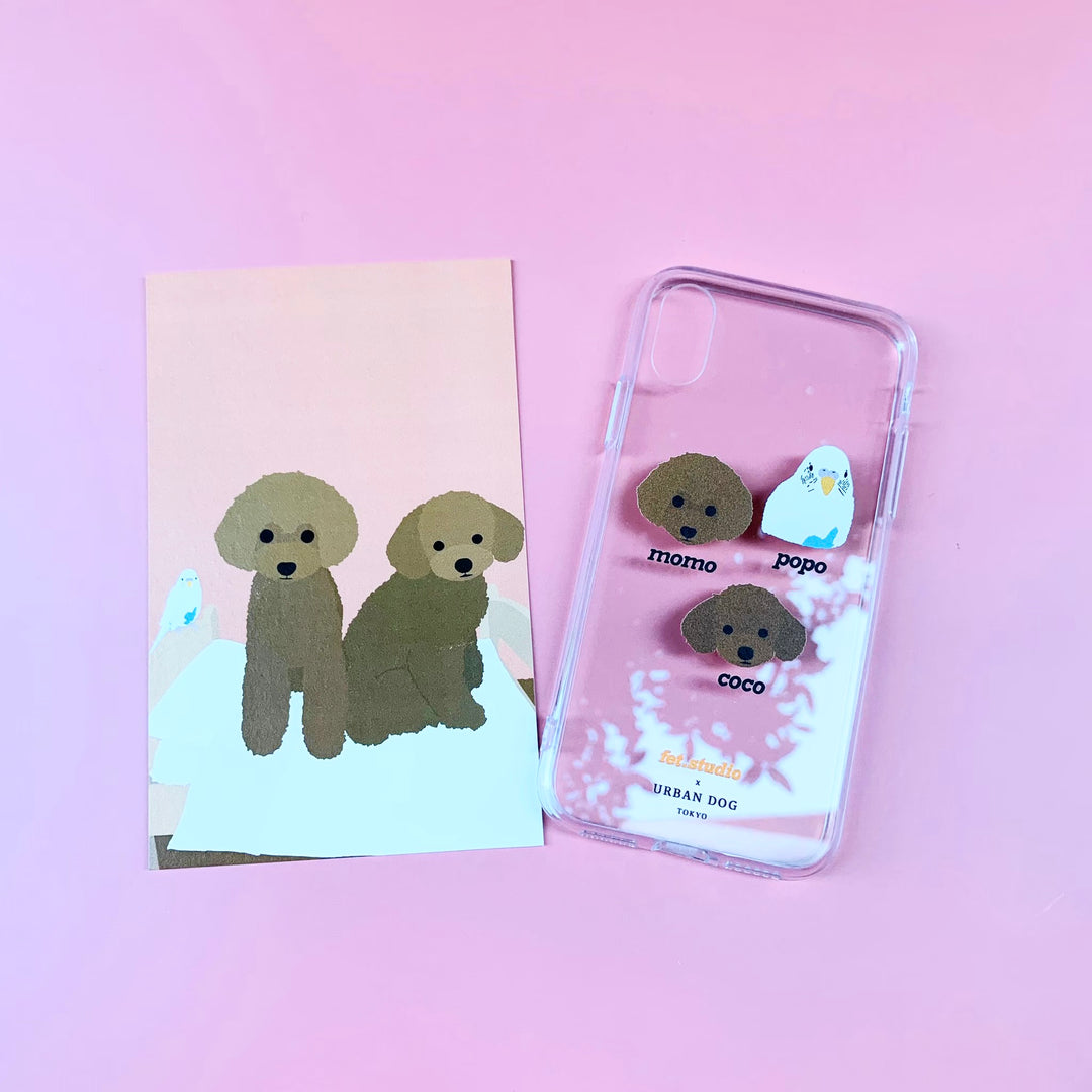 ※予約販売　3匹【fet.studio × URBAN DOG TOKYO】Clear face Iphone case（3匹）