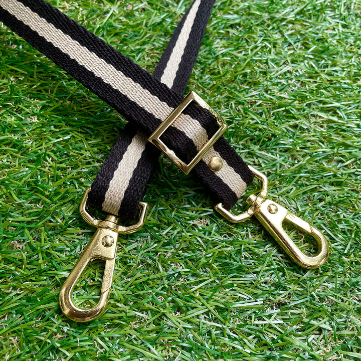 ※予約販売【HOSU】HOSU stripe dog strap(20mm)/Black×Ivory