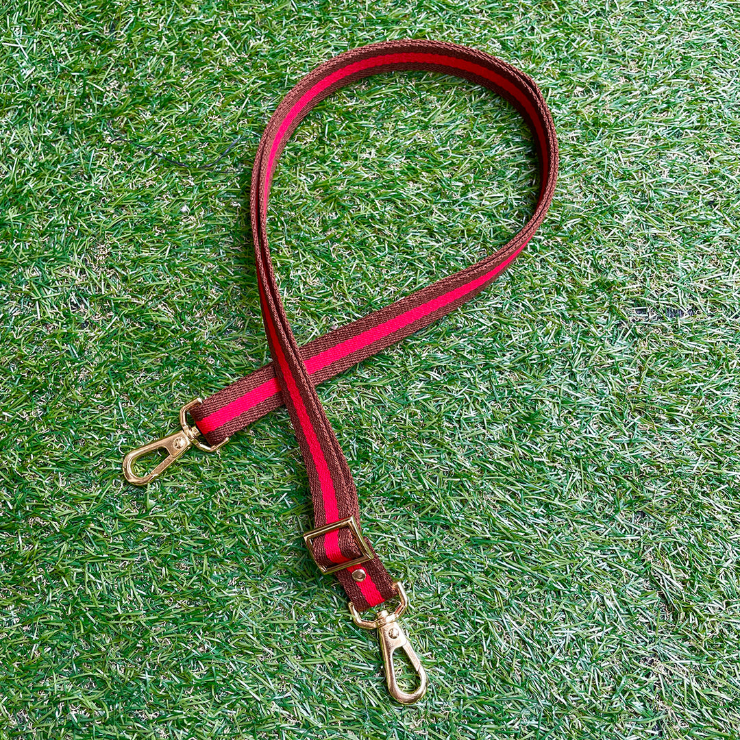 ※予約販売【HOSU】HOSU stripe dog strap(20mm)/Red×Brown