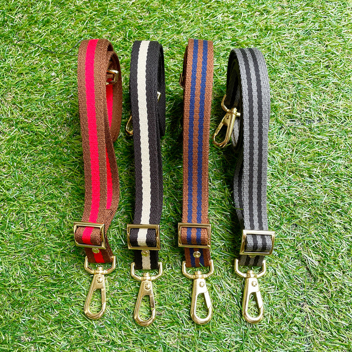 ※予約販売【HOSU】HOSU stripe dog strap(20mm)/Black×Ivory