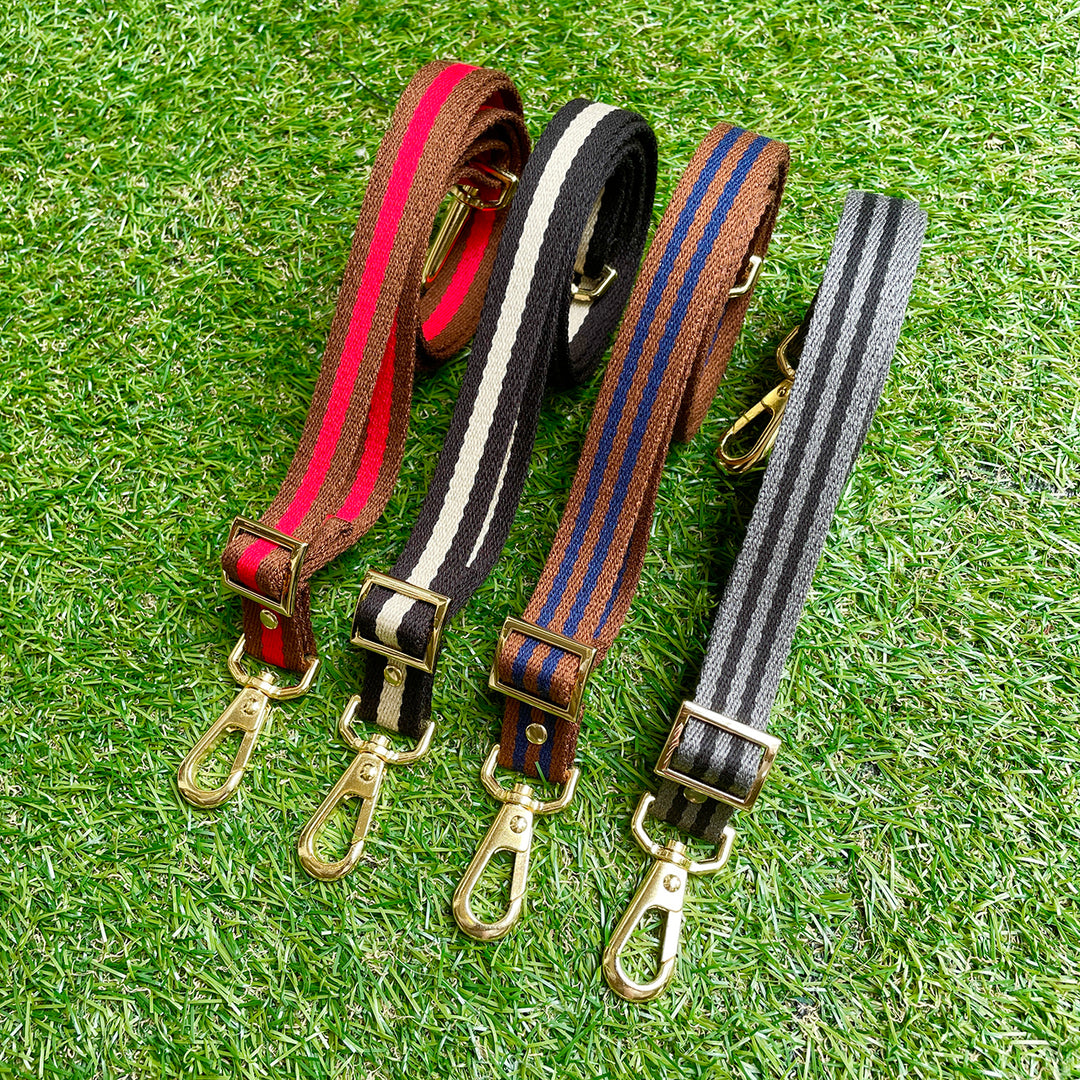 ※予約販売【HOSU】HOSU stripe dog strap(20mm)/Red×Brown