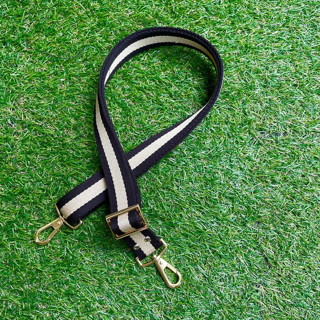 ※予約販売【HOSU】HOSU stripe dog strap(30mm)/Black×Ivory
