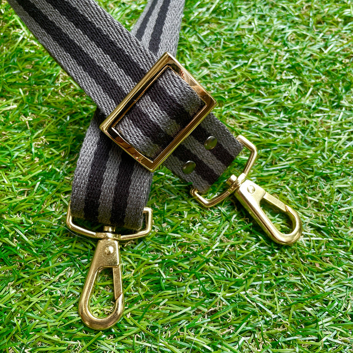 ※予約販売【HOSU】HOSU stripe dog strap(30mm)/Gray×Black