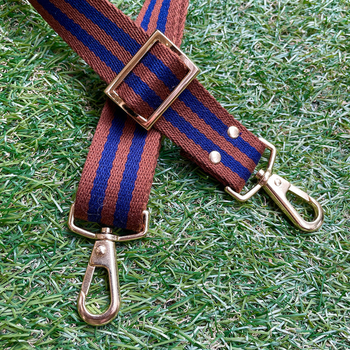 ※予約販売【HOSU】HOSU stripe dog strap(30mm)/Brown×Navy