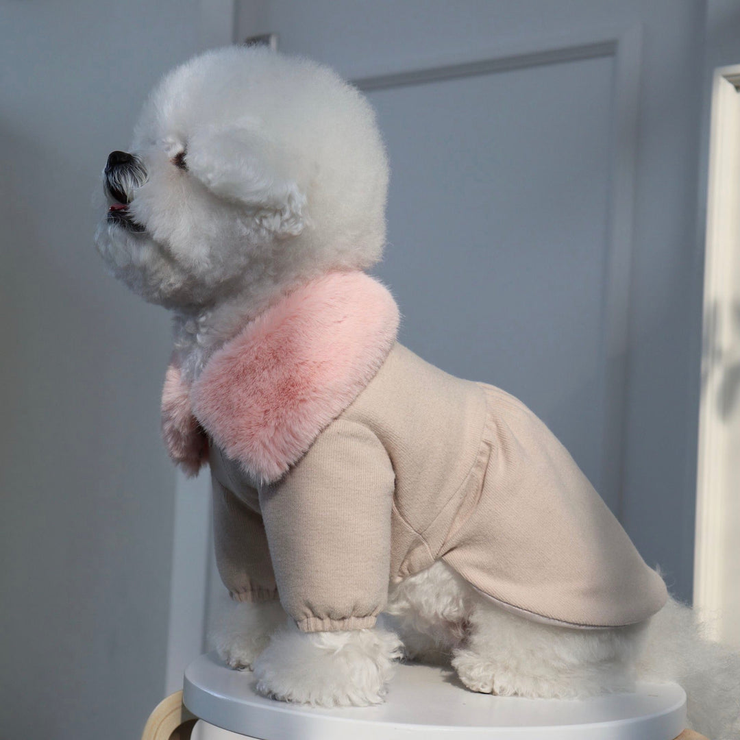 即納【Hi Yeboo】Eco Fur Padded Overcoat（ミルクティー）