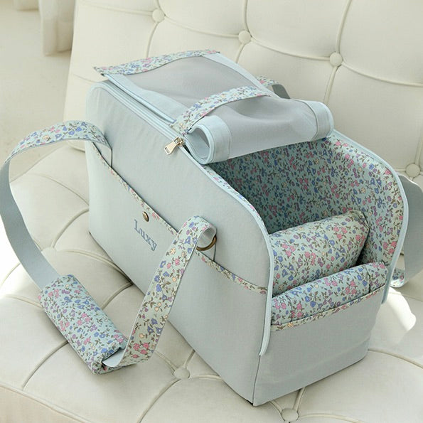 ※予約販売【WandookongMom】Luxy Bag ネーム刺繍入りキャリーバッグ（Aqua Marine）