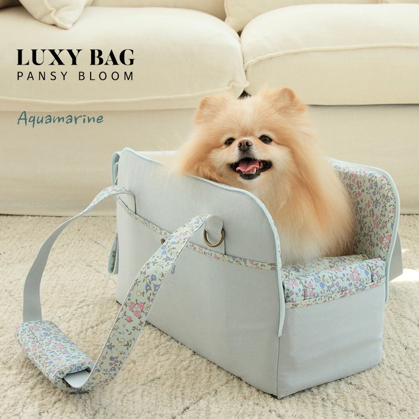 ※予約販売【WandookongMom】Luxy Bag ネーム刺繍入りキャリーバッグ（Aqua Marine）