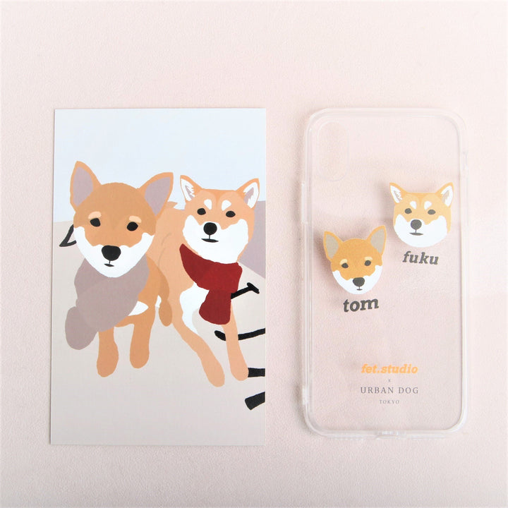 ※予約販売　2匹【fet.studio × URBAN DOG TOKYO】Clear face Iphone case（2匹）